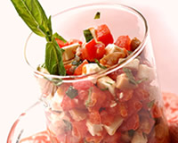 Verrines de tartare de tomates et de chvre